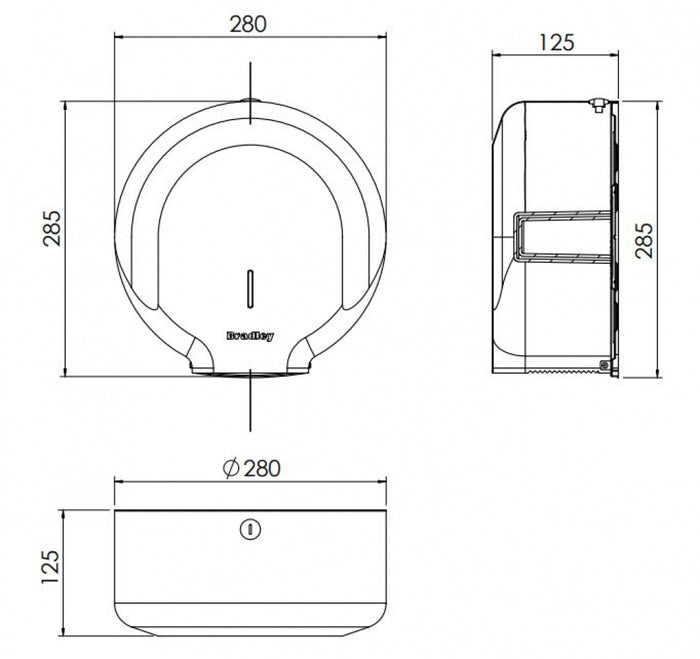 Bradley Elite 5500-33 Jumbo Toilet Roll Dispenser