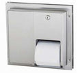 Bradley Partition 5422 Double Toilet Roll Dispenser Recessed