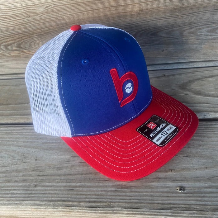 Bradley Triple Play - 3 Bradley Baseball Stand Alone "b" Trucker Hats for $55
