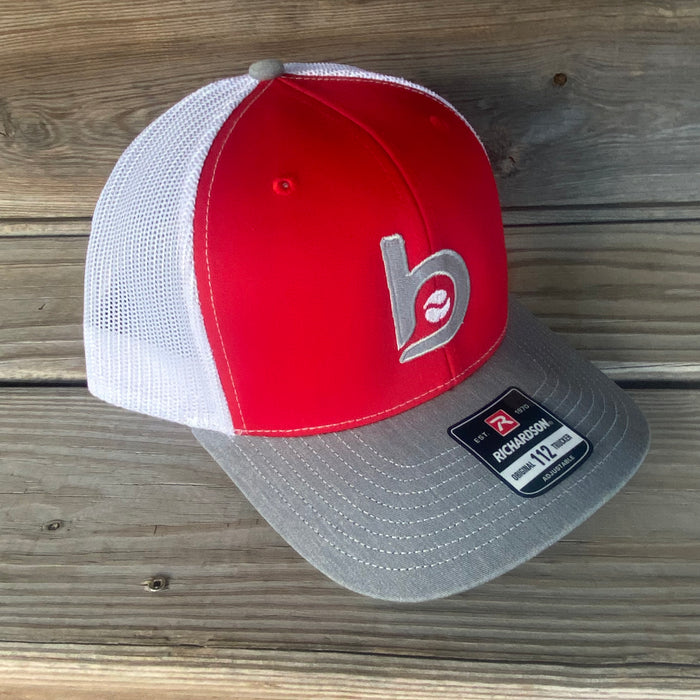 Bradley Triple Play - 3 Bradley Baseball Stand Alone "b" Trucker Hats for $55