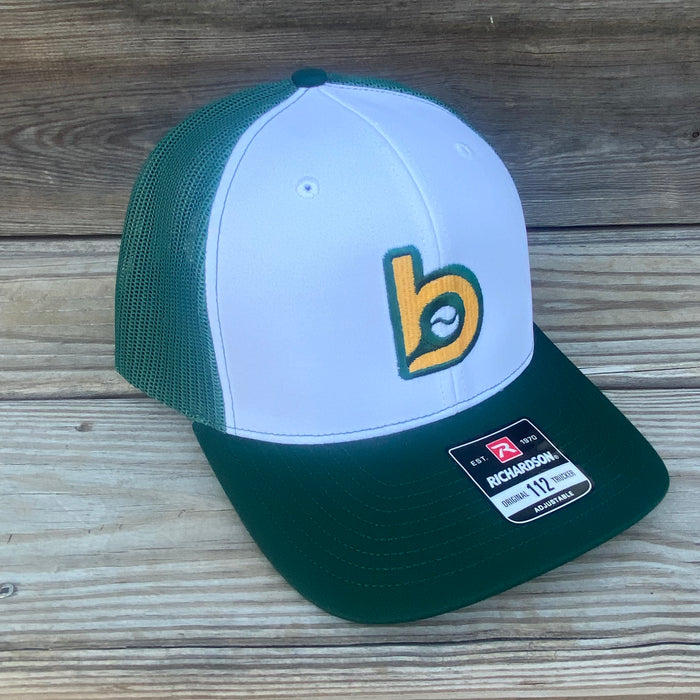 Bradley Triple Play - 3 Bradley Baseball Stand Alone "b" Trucker Hats for $55