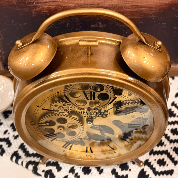 Brass Tabletop Gear Clock