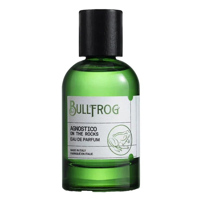 Bullfrog Agnostico On The Rocks Eau de Parfum i grønn glassflaske med grod-merke