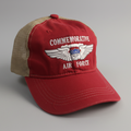 Red and beige cap with 'Commemorative Air Force' logo on a gray background