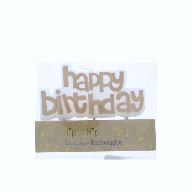 Le Petit Souk - Candle - Happy Birthday - Golden