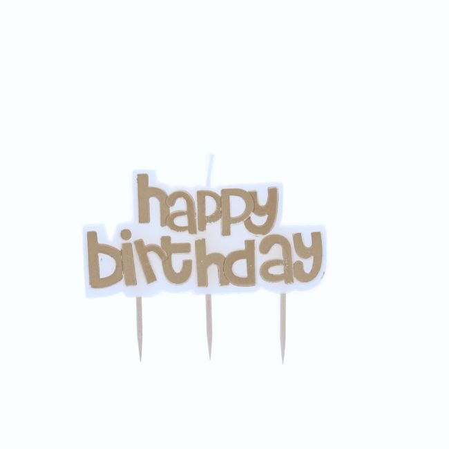 Le Petit Souk - Candle - Happy Birthday - Golden