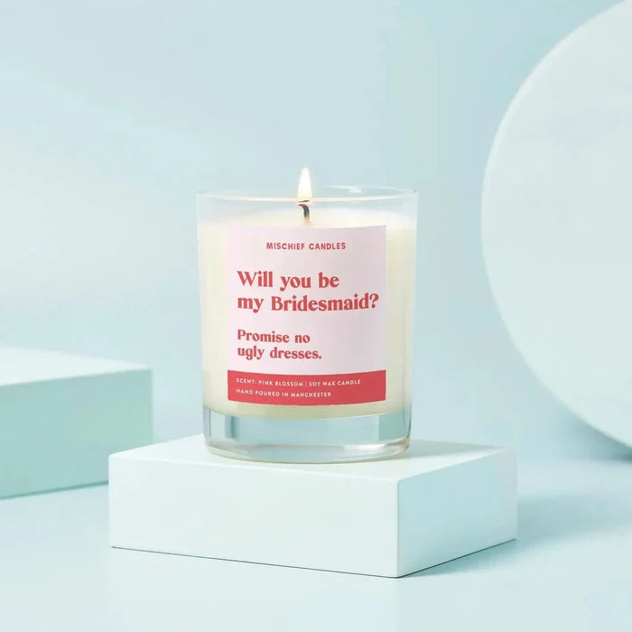 Candle Makery - Bridesmaid Gift Funny Proposal Candle No Ugly Dresses: Pink / Pink Blossom / 20cl