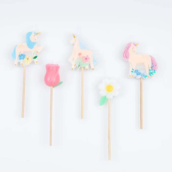 Meri Meri - Candles - Meadow Unicorns - Pack Of 5