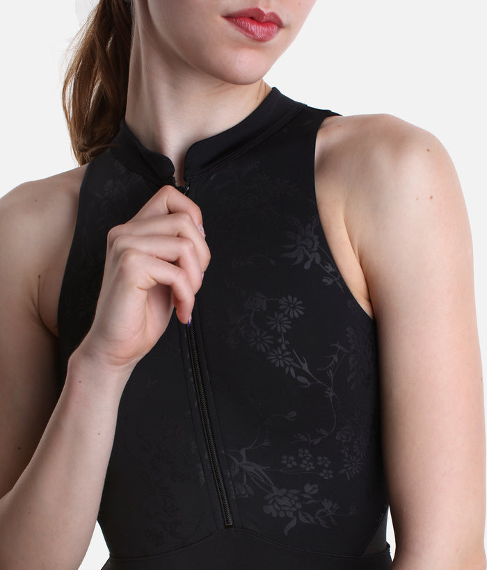 CASEY Zip Front Leotard, Premium Dancewear with Breathable Mesh Back - L40008