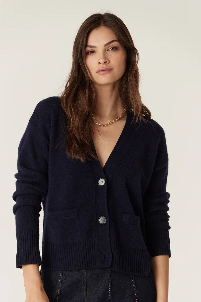 CASHWOOL V CARDIGAN in Navy from Cable Melbourne