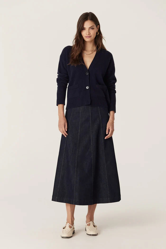 CASHWOOL V CARDIGAN in Navy from Cable Melbourne