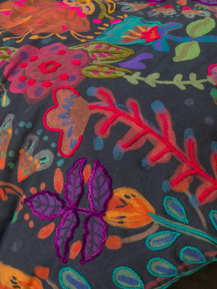 Catalina Cotton Duvet Cover - Midnight Garden-view 2