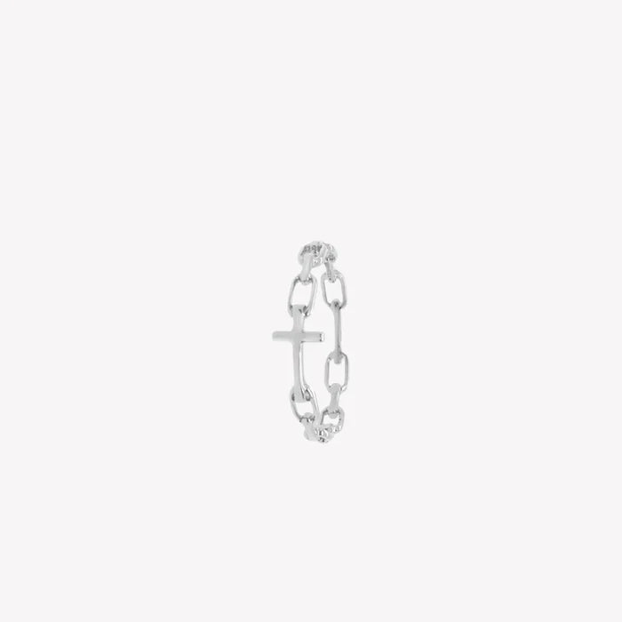 Chain Breaker Cross Ring-Silver