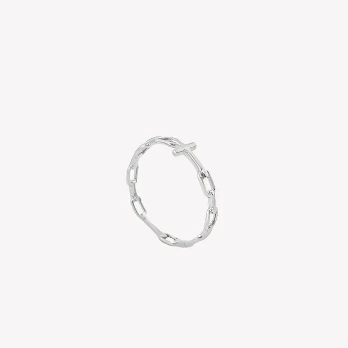 Chain Breaker Cross Ring-Silver