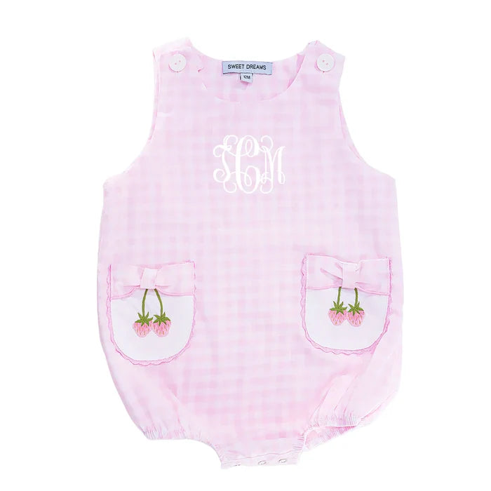 Checkered Strawberry Bow Bubble