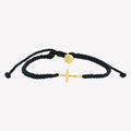 Child of God Black Cross Braided Bracelet-Gold