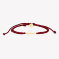 Child of God Garnet Red Cross Braided Bracelet-Gold