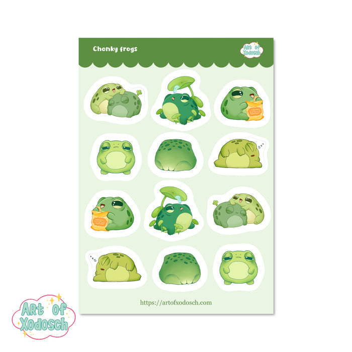 chonky frogs sticker sheet