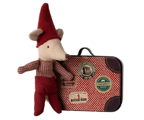 Maileg - Christmas Baby Mouse In Suitcase