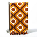 Circle in Waves Amber Mid Century Modern Tea Towel with Trim