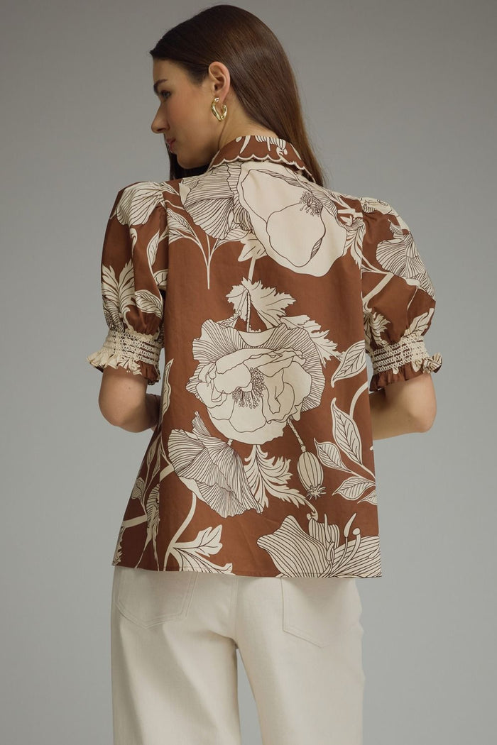 Cocoa Garden Scallop Top 🤎🌿