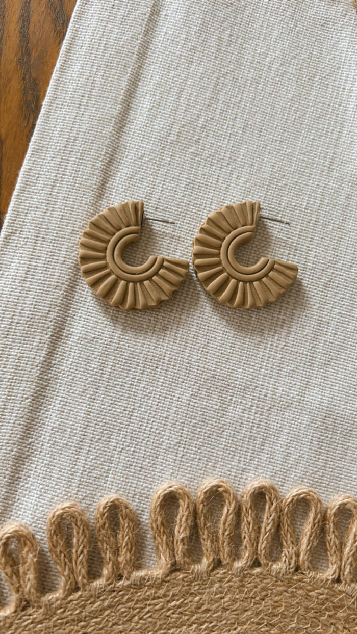 Cream Macrame Huggies
