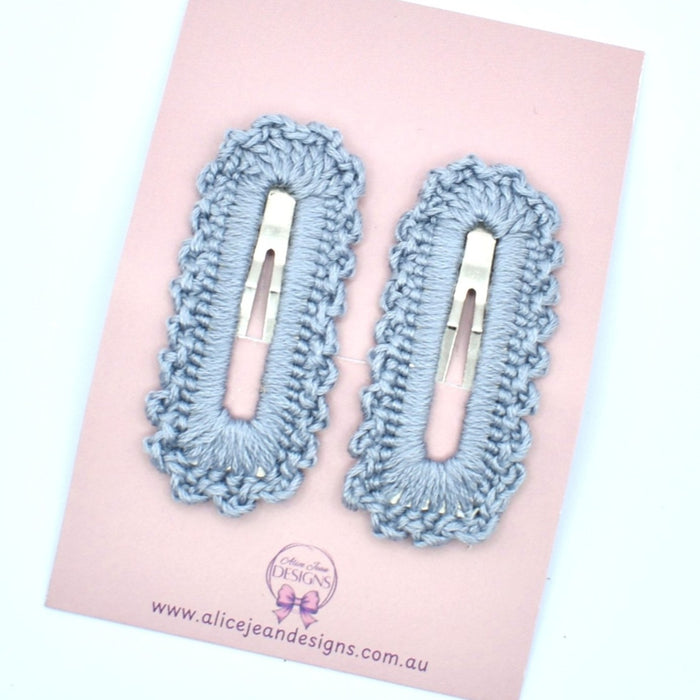 Crochet Snap Clips - blue