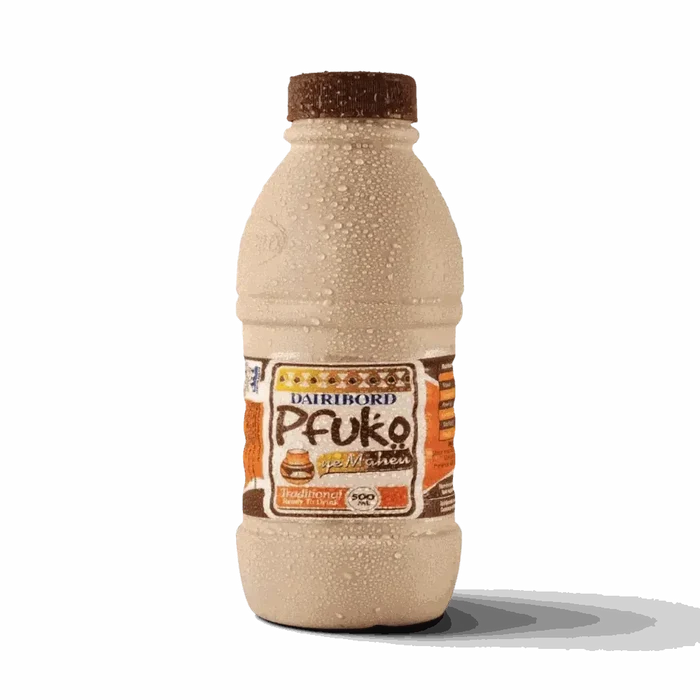500ml bottle of Dairibord Pfuko Maheu traditional Zimbabwean fermented maize drink Steri Stumpie