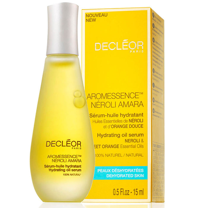 Decleor Neroli Bigarade Aromessence essential oils serum in 15ml bottle for dehydrated skin hydration and nourishment.