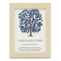 Decorative Tree of Life Wall Art with Genuine Lapis Lazuli Gemstone Chips, Wooden Frame, Boho Accent