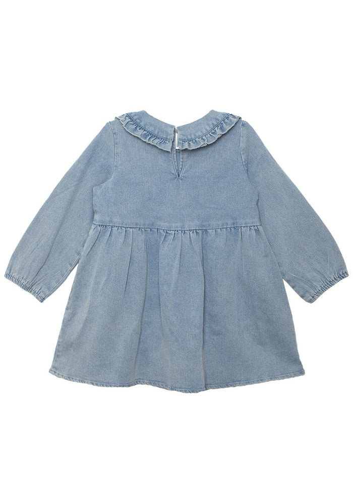 Denim Long Sleeve Dress: 3T