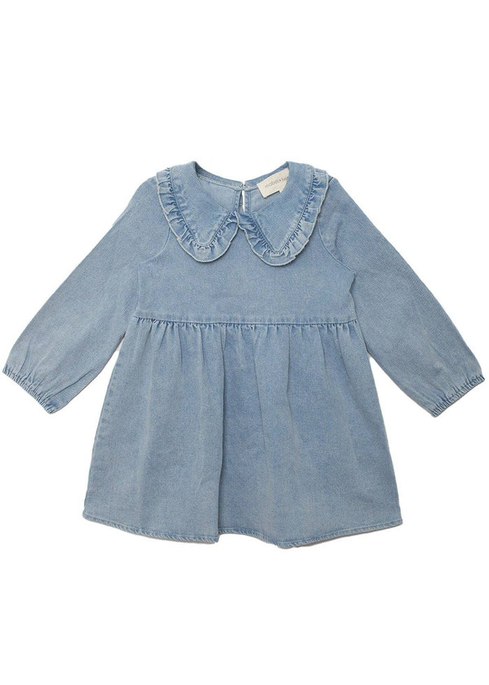 Denim Long Sleeve Dress: 4T