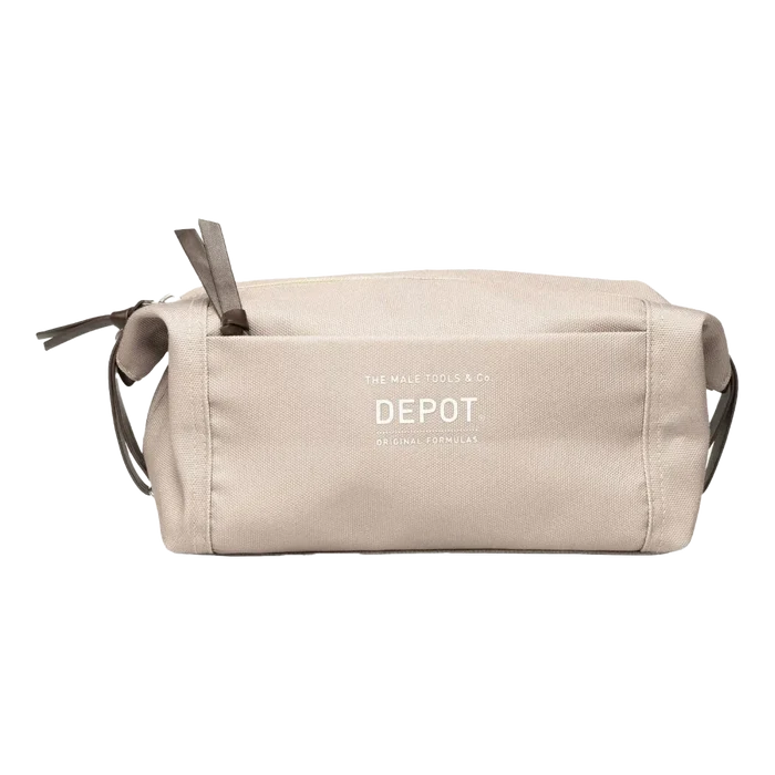 Beige Depot Toalettmappe Travel Buddy med frontlomme og lærremmer