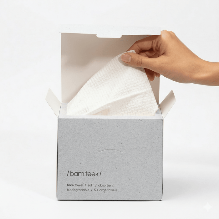 BAMTEEK Disposable Large Single-Use Face Towels for Clean Daily Skincare – 50pcs in Kuwait - Waha Lifestyle
