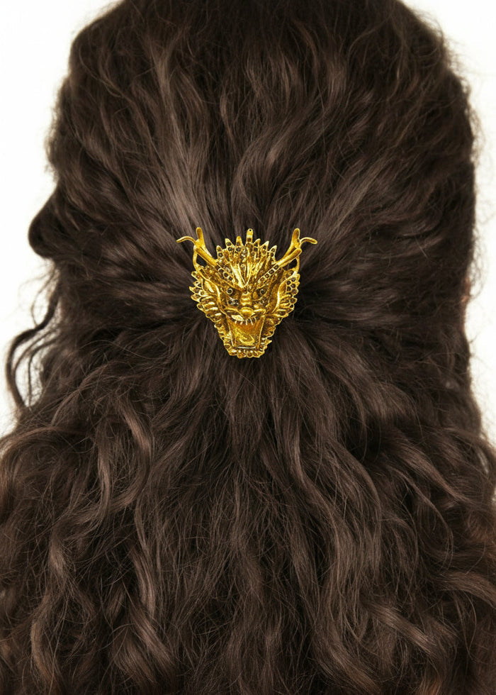 Dragon Hair Hook – Elegant Gold Ponytail Holder | Fantasy-Inspired Hair Accessory for Women