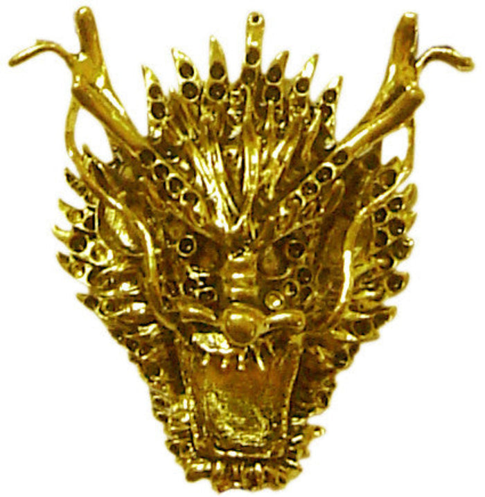 Gold dragon hair hook ponytail holder, front view