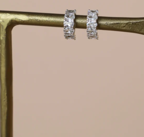 E1730S Silver Earrings-Cleo Huggies
