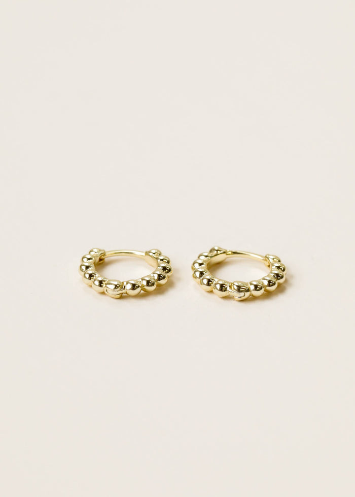 Earrings-Small Gold Ball Hoop