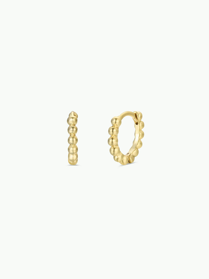 Earrings-Small Gold Ball Hoop