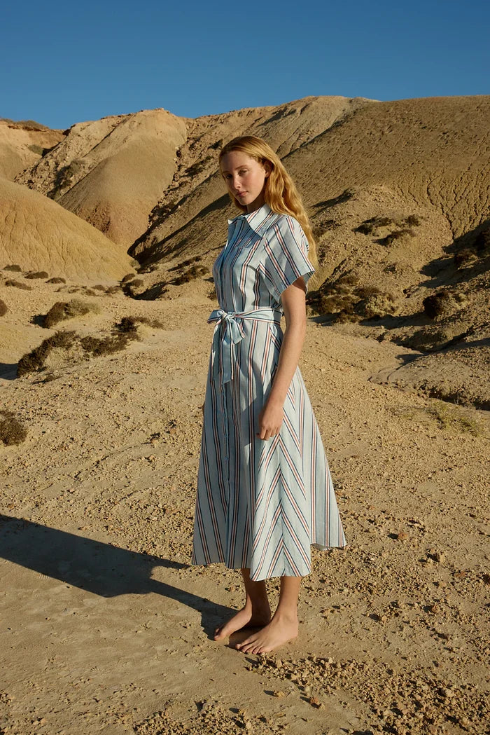 EDIE SHIRT DRESS | Blithe Cherry Stripe - Darling & Domain