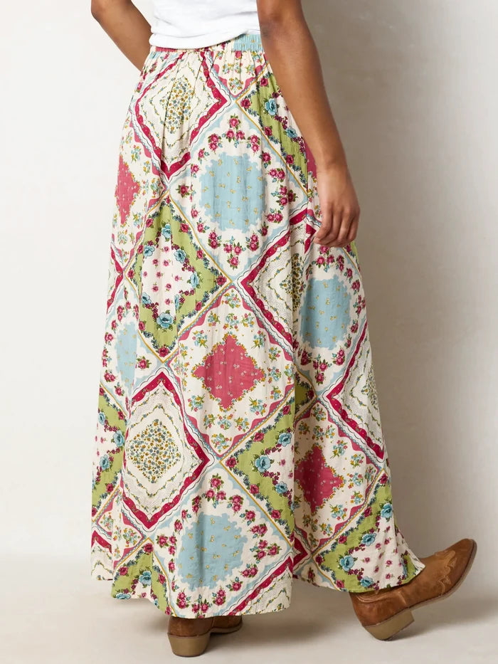 Elaina Maxi Skirt - Pink Handkerchief-view 4