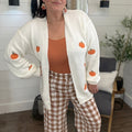 Embroidered Pumpkin  Midi Cardigan