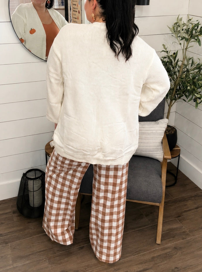 Embroidered Pumpkin  Midi Cardigan
