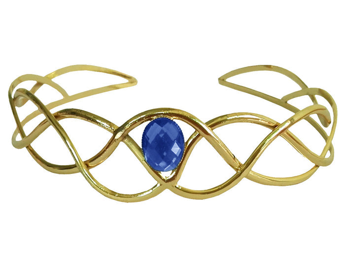 Encrusted Braid Crown - Gold Wire Band with Gemstone Accent available with gemstone variations