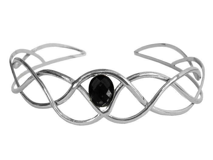 Encrusted Braid Crown – Silver Wire Band with Gemstone Accent | Elegant Festival & Wedding Headpiece