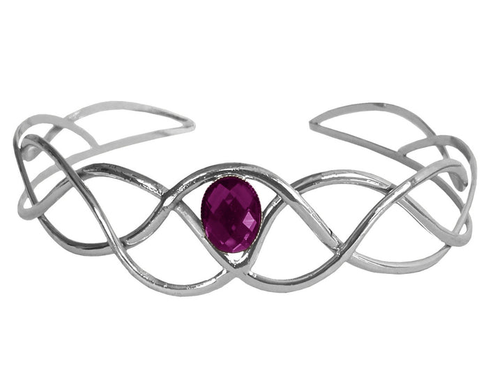 Encrusted Braid Crown – Silver Wire Band with Gemstone Accent | Elegant Festival & Wedding Headpiece