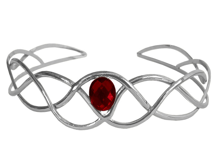 Encrusted Braid Crown – Silver Wire Band with Gemstone Accent | Elegant Festival & Wedding Headpiece