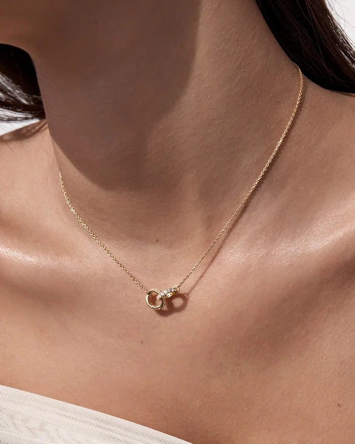 By Charlotte Entwined Hearts Necklace in 18K Gold Vermeil