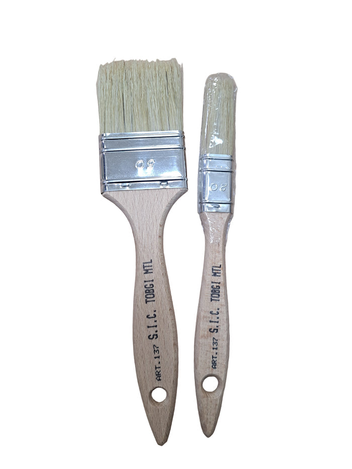 Flat Paint brush white bristle hair paint series 137C