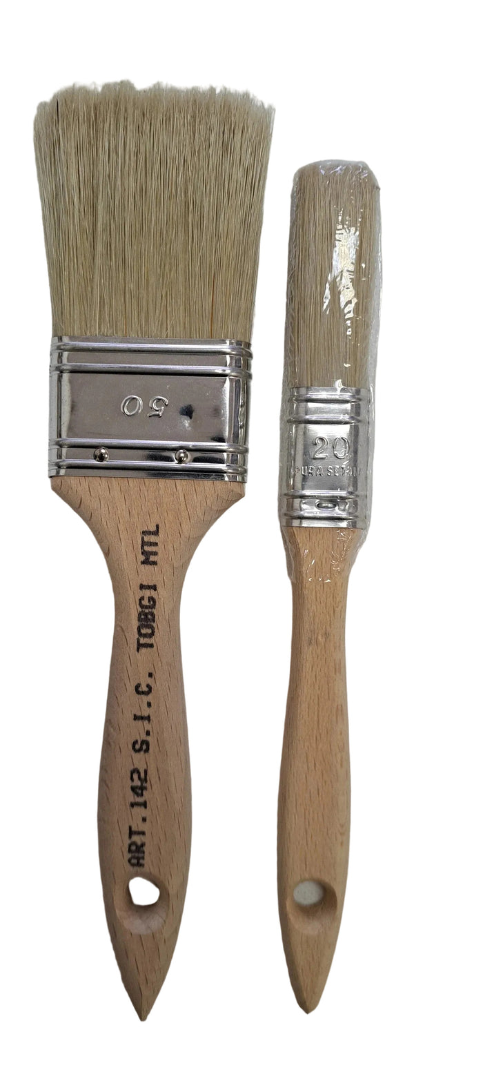 Flat Paint brush white bristle hair paint series 142C
